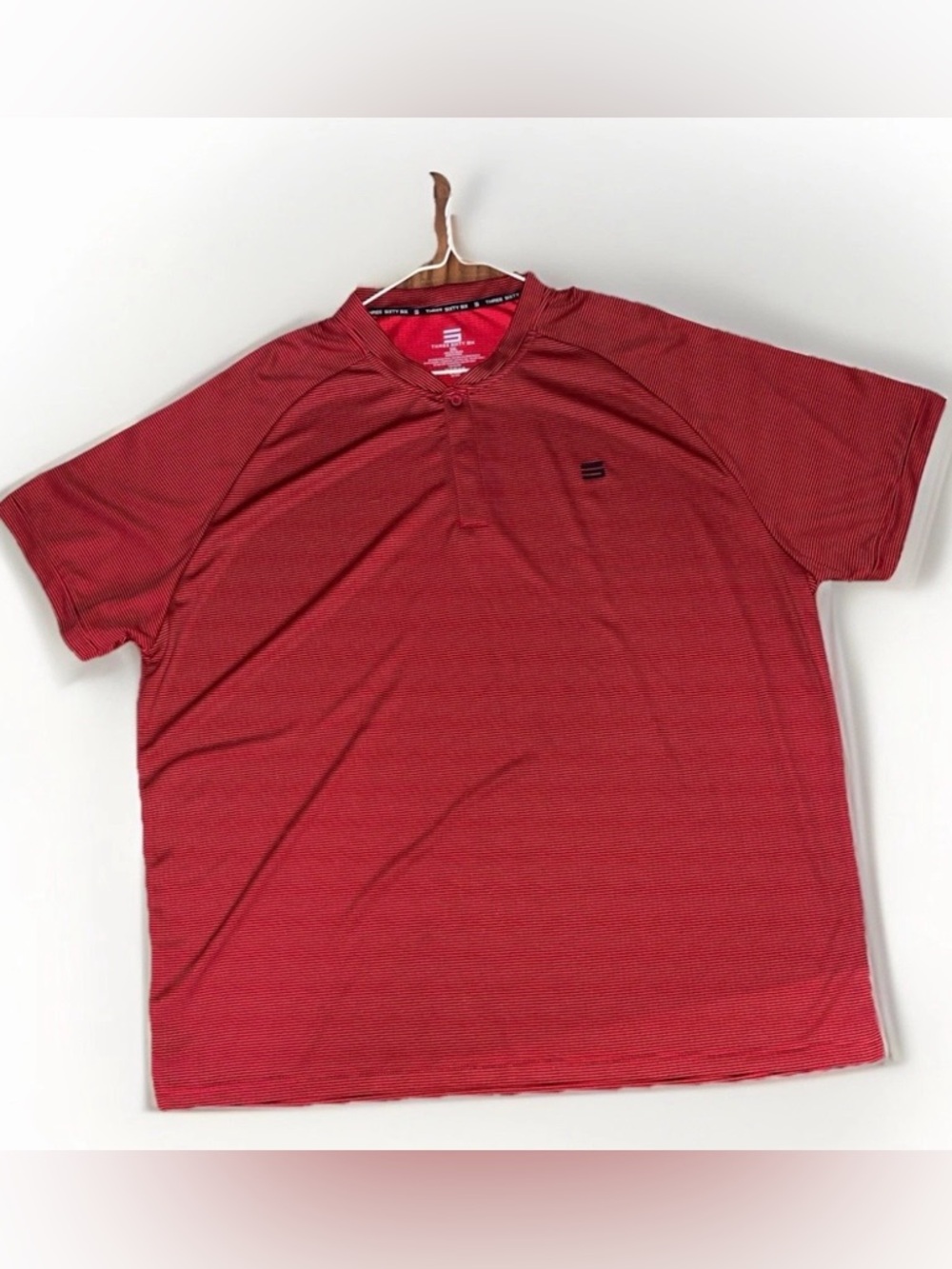Three Sixty Six Red Striped Performance Polo Shirt 3XL